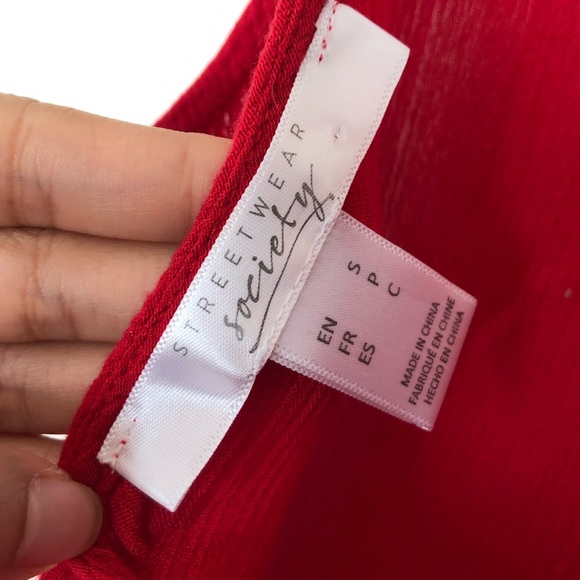 Streetwear Society Midi Red Summer Dress - Picture 5 of 5